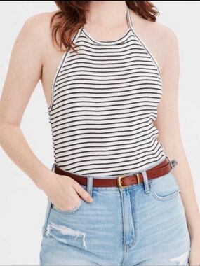 American Eagle striped halter top, summer knit, sz M